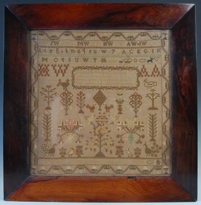 Lot 144 - A Victorian needlework sampler by Margaret Wilson, year 1840, Strandhead Agnes Riggs MW