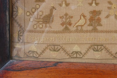 Lot 144 - A Victorian needlework sampler by Margaret Wilson, year 1840, Strandhead Agnes Riggs MW