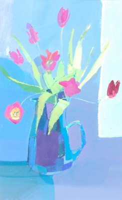 Lot 377 - AR Claire Harrigan (b.1964) Purple Tulips...