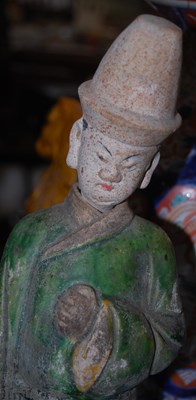 Lot 375 - A Chinese pottery nodding head figure of a...