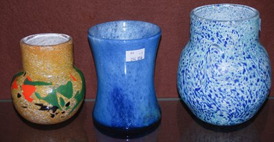 Lot 5 - A Scottish art glass vase of hour-glass form,...