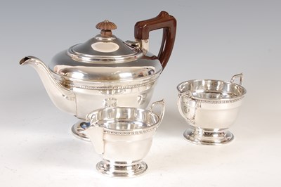 Lot 390 - A George V three-piece silver tea set,...