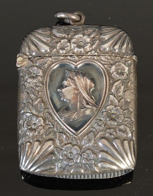 Lot 392 - A rare late Victorian silver vesta case,...