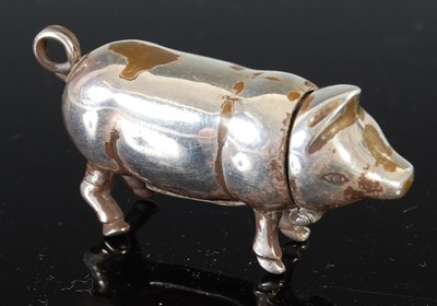 Lot 395 - An American sterling silver vesta case, formed...