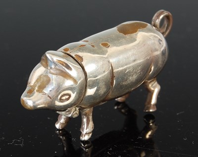 Lot 395 - An American sterling silver vesta case, formed...