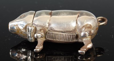 Lot 395 - An American sterling silver vesta case, formed...