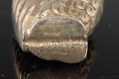 Lot 395 - An American sterling silver vesta case, formed...