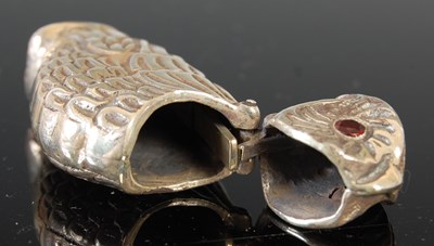 Lot 395 - An American sterling silver vesta case, formed...