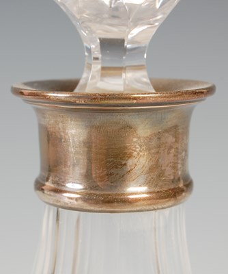 Lot 403 - A modern silver mounted cut-glass decanter and...