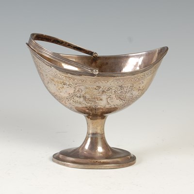 Lot 406 - A George III Irish silver oval-shaped basket,...