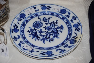 Lot 547 - A group of four blue and white cabinet plates...