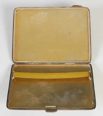 Lot 415 - A George V silver cigarette case, Birmingham,...