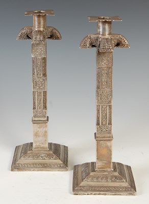 Lot 418 - A pair of late 19th century white metal...