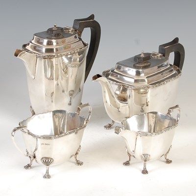 Lot 422 - A George V four-piece silver tea set,...