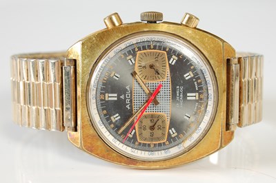 Lot 426 - A yellow metal Arola chronograph wristwatch,...