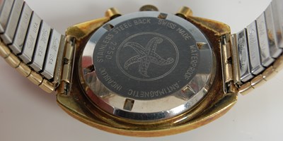 Lot 426 - A yellow metal Arola chronograph wristwatch,...