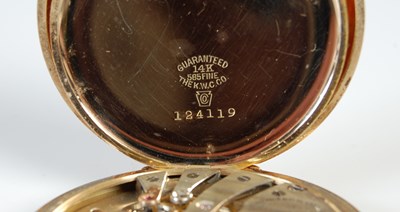 Lot 429 - An American 14K gold pocket watch, No.1058785,...