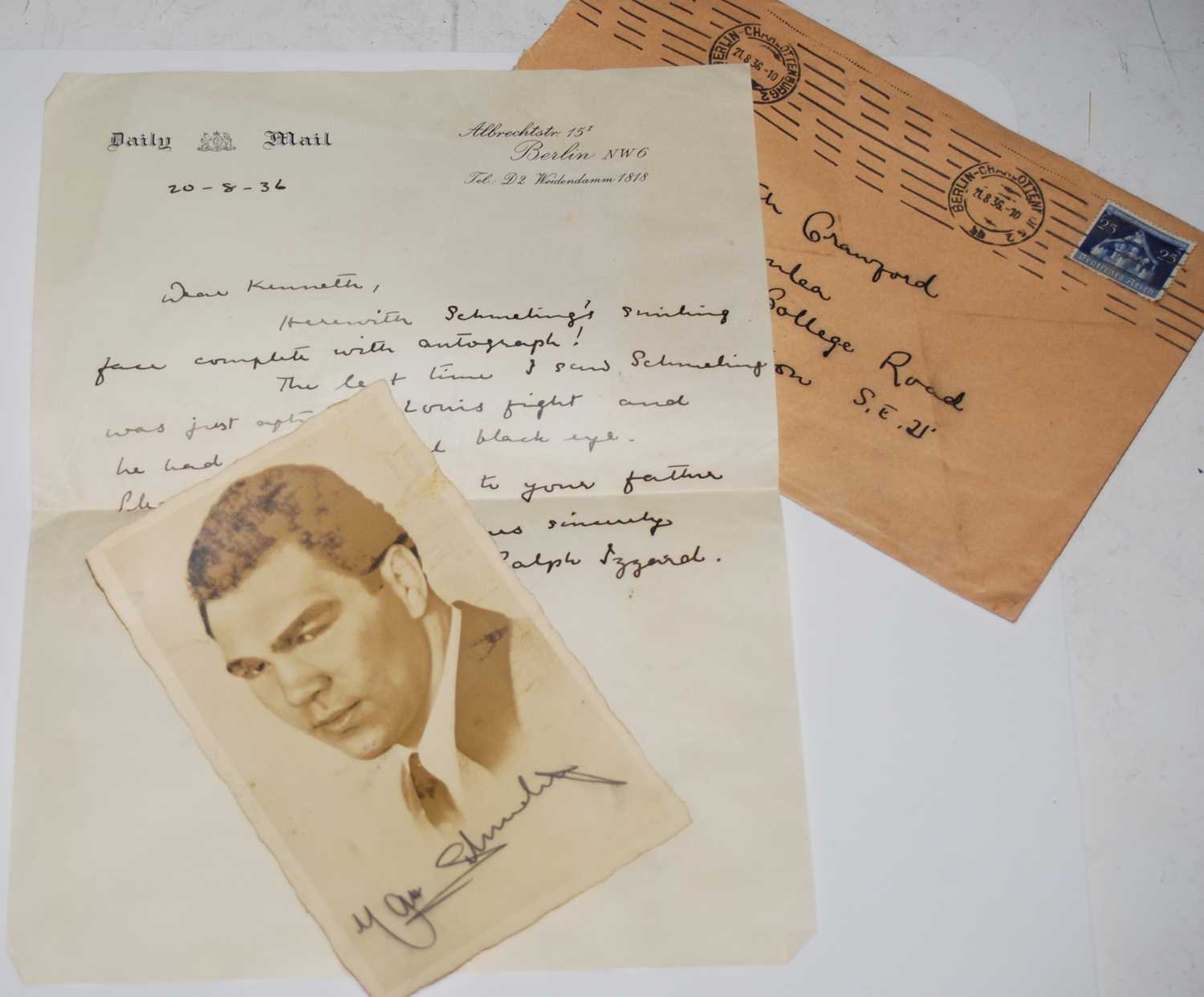 Lot 248 - Boxing Interest - an envelope inscribed to...