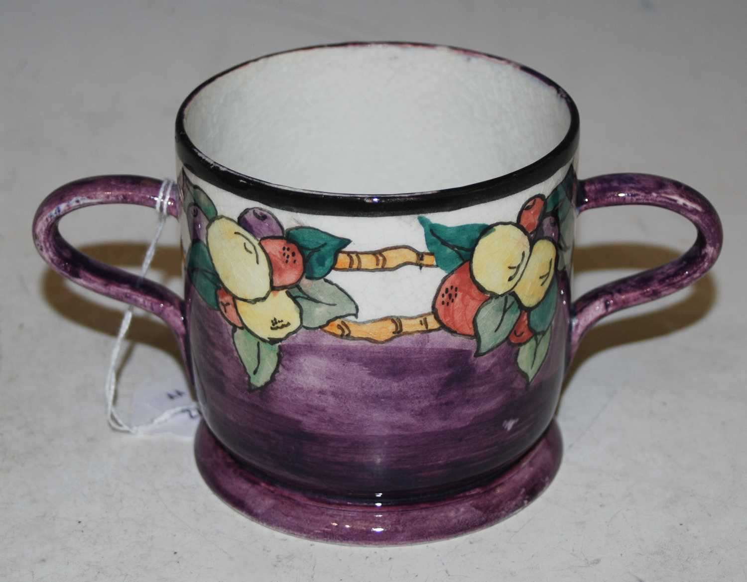 Lot 201 - A Wemyss pottery purple ground hand-painted...