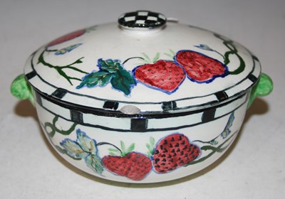 Lot 195 - A Scottish pottery twin-handled bowl and cover...