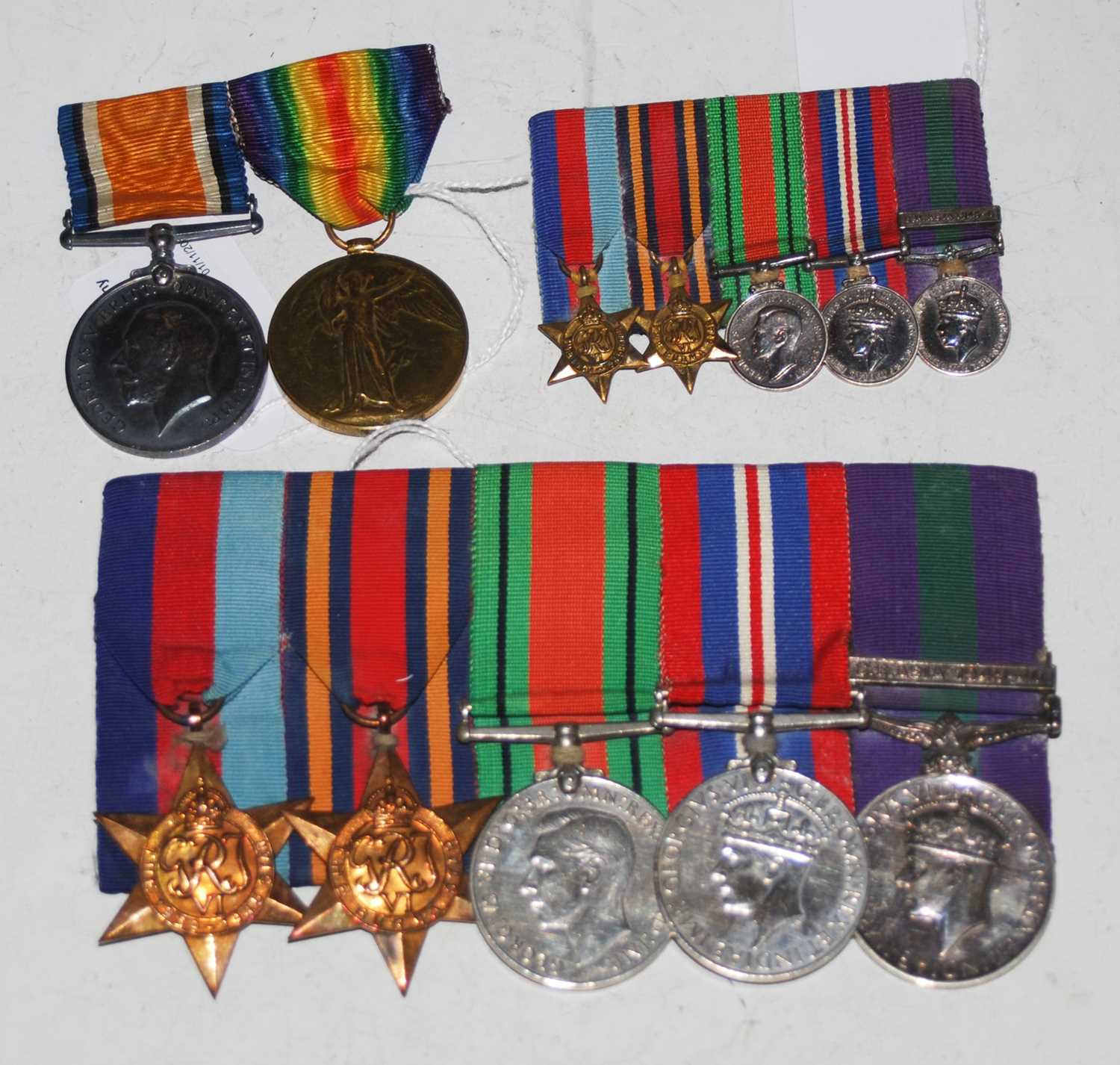 Lot 220 - A group of WWI and WWII medals to include a...