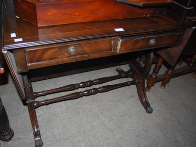 Lot 871 - A reproduction sofa table with two drawers,...