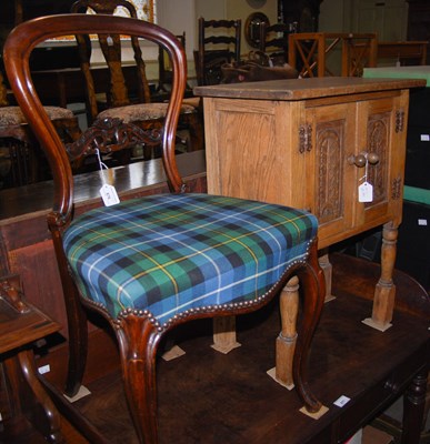 Lot 876 - A Victorian dining chair with tartan...