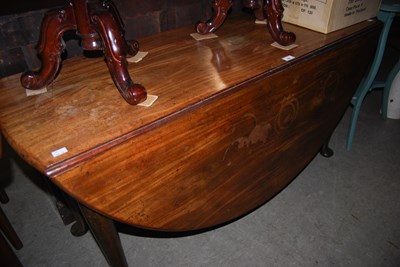 Lot 888 - A 19th century mahogany drop-leaf dining table...