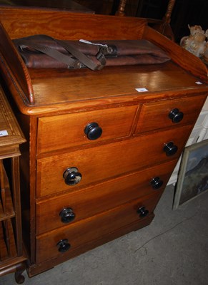 Lot 895 - A Victorian stained pine chest of two short...