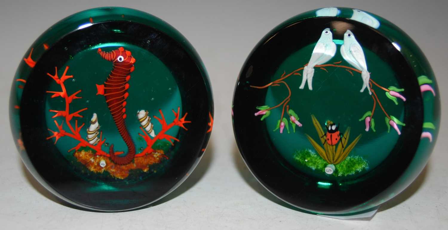 Lot 207 - Two William Manson paperweights, one centred...