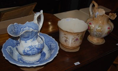 Lot 907 - A Victorian blue and white transfer printed...