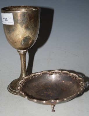 Lot 134 - A Birmingham silver goblet together with a...