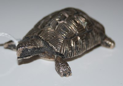 Lot 138 - A London silver model of a tortoise, 5.8cm long.