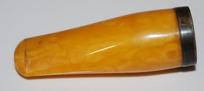 Lot 166 - A London silver mounted faux amber cheroot...