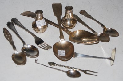 Lot 172 - A collection of assorted silver flatware to...