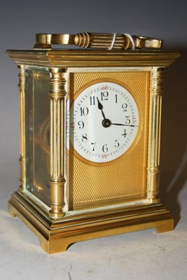 Lot 122 - A 20th century brass cased carriage clock with...