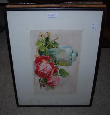 Lot 933 - Two unsigned still life watercolours together...