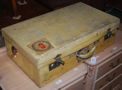 Lot 944 - A vintage travel case bearing remnants of...