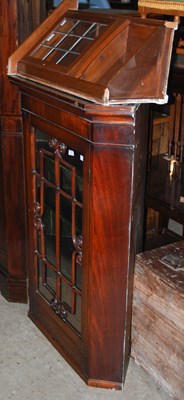Lot 948 - A 19th century two part corner cupboard, the...