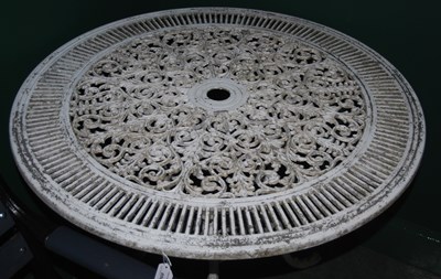 Lot 956 - A white painted metal garden table with...