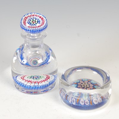 Lot 465 - A millefiori glass inkwell and stopper,...