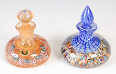 Lot 472 - Two Ysart glass inkwells and stoppers,...