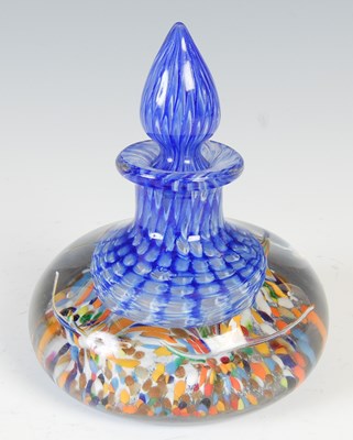Lot 472 - Two Ysart glass inkwells and stoppers,...