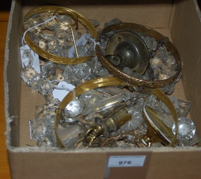 Lot 976 - Three assorted brass basket-form drop...