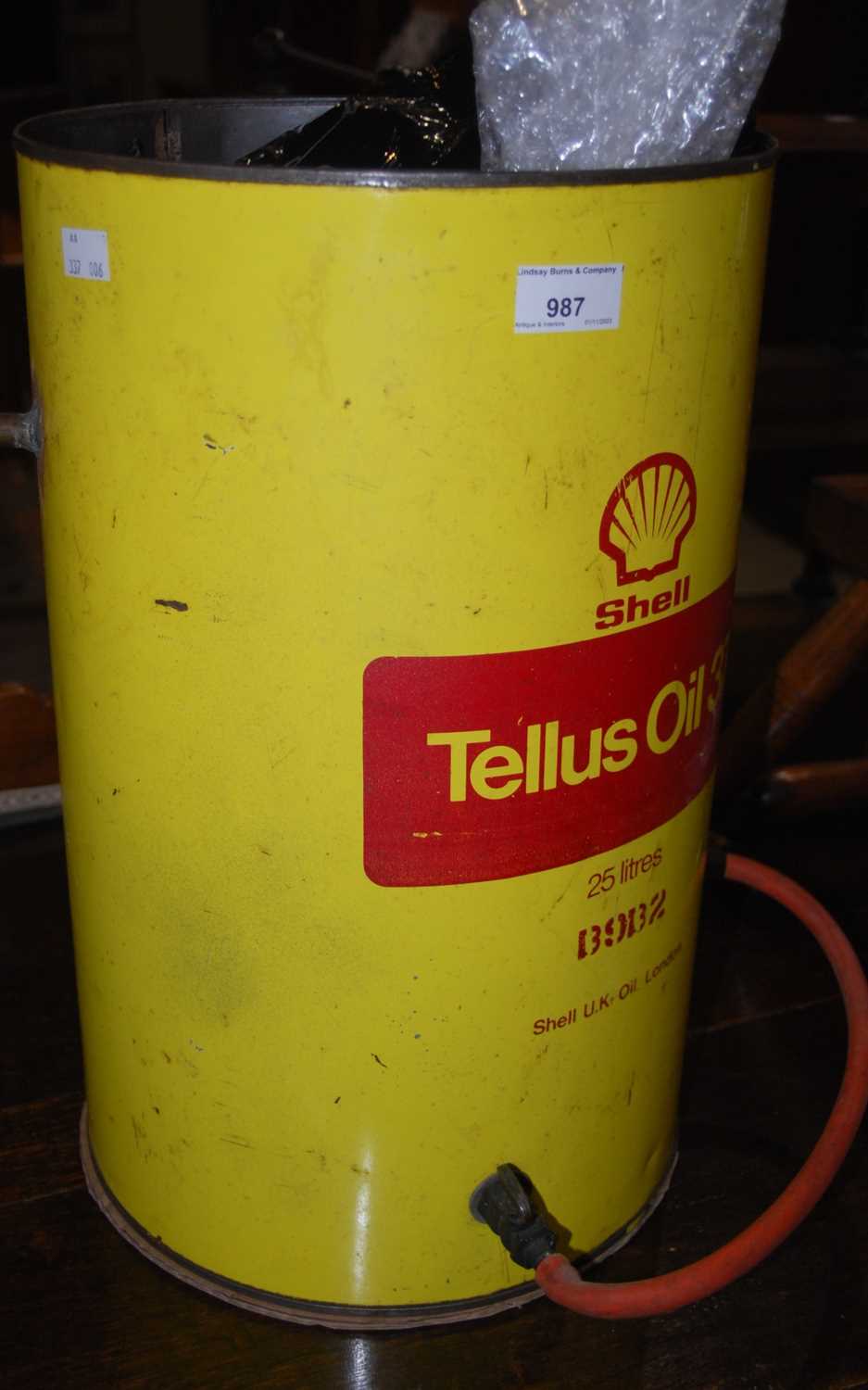 Lot 987 - A vintage Shell Oil barrel converted to a...