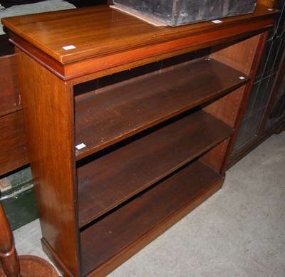 Lot 996 - A 20th century walnut open bookcase with two...
