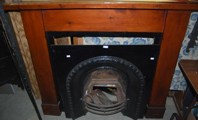 Lot 1043 - A late 19th century pine fire surround and...