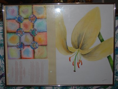 Lot 1051 - Gail Miller, two drawings, one abstract, the...