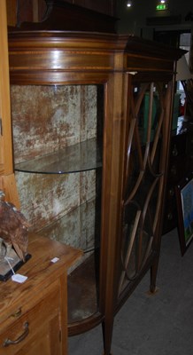 Lot 1007 - An Edwardian mahogany and inlaid curved...