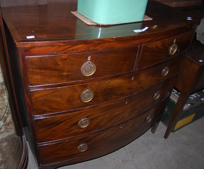 Lot 1009 - A 19th century mahogany chest of two short...